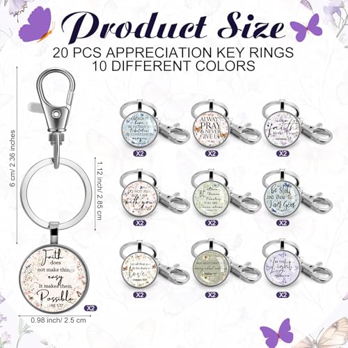 Image of Fumete Christian Keychain Bulk Bible Verse Religious Scripture Quote Inspirational Key Rings Gift for Women Men Church Pastor