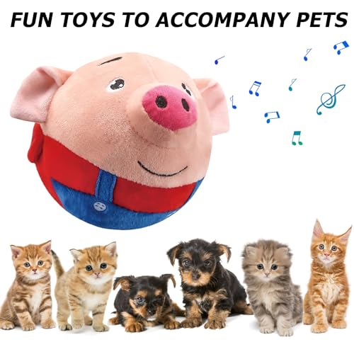 Nizirioo Aktives Bewegendes Haustier Plüschspielzeug, Hundespielzeug Futter Ball, Ungiftig Bissfest IQ Trainingsball für Hunde (Rotes Schwein)