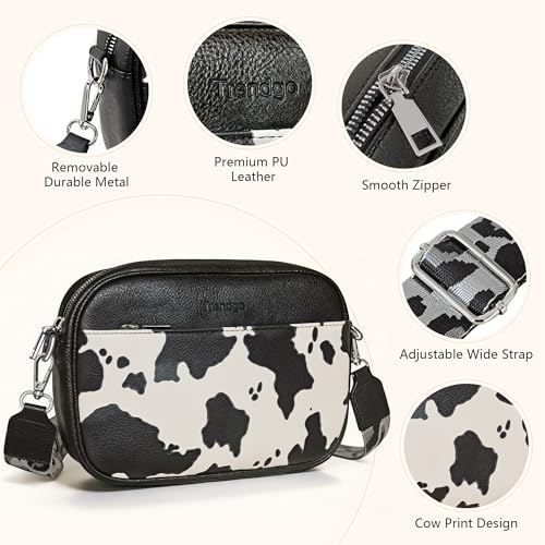 Image of Crossbody Bags for Women Vegan Leather Small Purses with Detachable Coin Pouch Adjustable Guitar Wide Strap