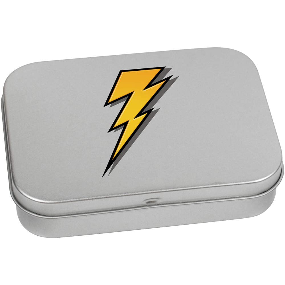 Azeeda 110mm 'Lightning Bolt' Metal Hinged Tin/Storage Box (TT00146426)