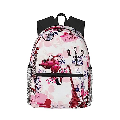 Sac à dos imprimé noir WURTON de taille unique léger et polyvalent pour voyage et travail