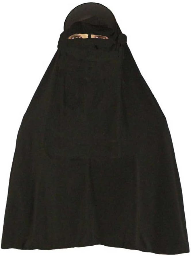 4 Layers Muslim Women Combined Attached Islamic Khimar Niqab Hijab Face Veil