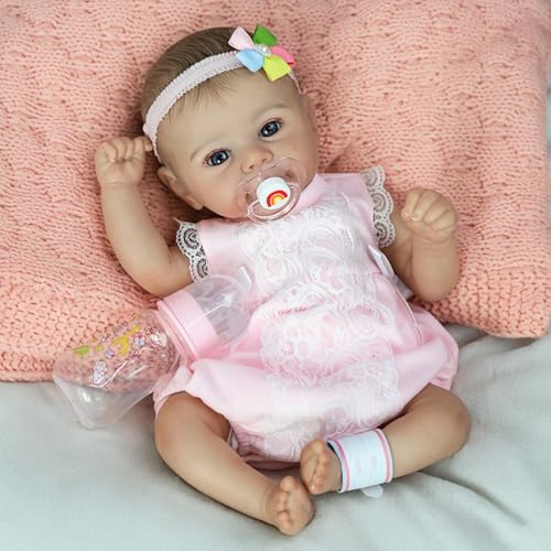 SCOM Reborn Baby Doll Girl - 18 Inch Lifelike Newborn with Realistic Details, Real Life Baby with Soft Weighted Body, Gift-Ready for Girls Ages 3+ - Thumbnail 2