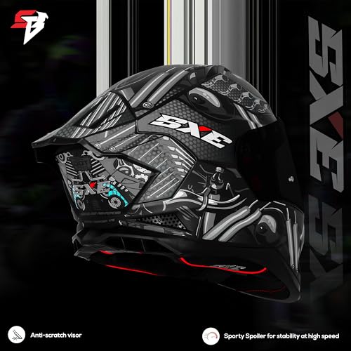Image of Steelbird SBH-61 SXE X2 Pinlock ISI and Dot Certified Full Face Helmet for Men and with Inner Silver Sunshield