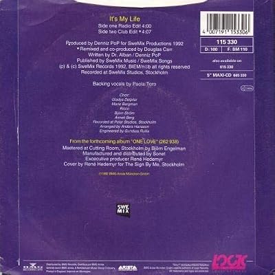 DR. ALBAN, it's my life radio edit, it's my life club edit, 115 330, 7" single