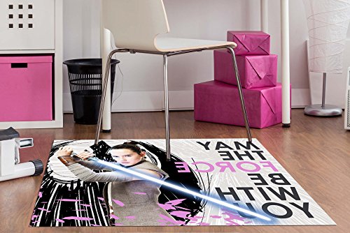 Gertmenian: Star Wars Rug episode 8 HD Rey 'May the Force be with You' Last Jedi Bedding Area Rugs 40x54 inch, Medium