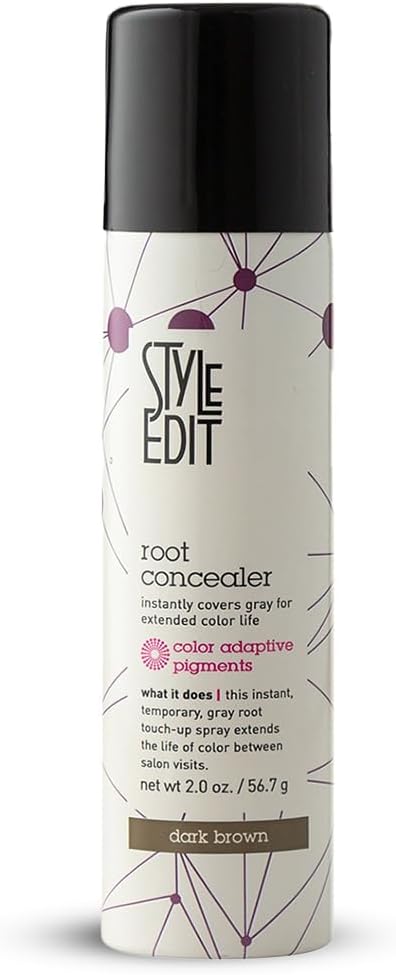 STYLE EDIT Root Concealer Touch Up Spray | Instantly Covers Grey Roots | Professional Salon Quality Cover Up Hair Products for Women |Dark Brown 2 Ounce (Pack of 1)