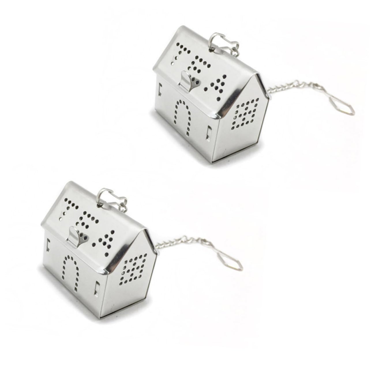PRETYZOOM 2pcs Stainless Steel Tea Strainer Filter Infuser House Shape Design Fine Mesh Tea Balls for
