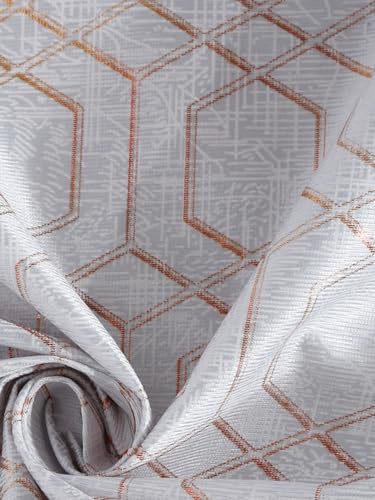 Image of Cortina Striped Light-Filtering Polyester Curtains 5 feet Long Set of 2 for Window [ Opacity: 50-60%, Color: Grey, Knitting Foil Curtains -160 GSM ]