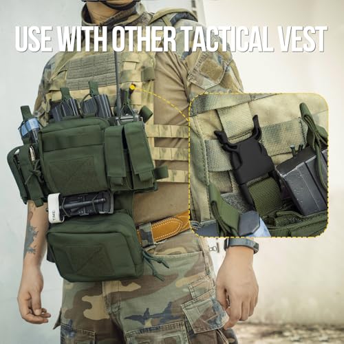 Image of VISMIX Tactical Chest Rig, Adjustable&Detachable Molle Chest Rigs with Mag Pouch