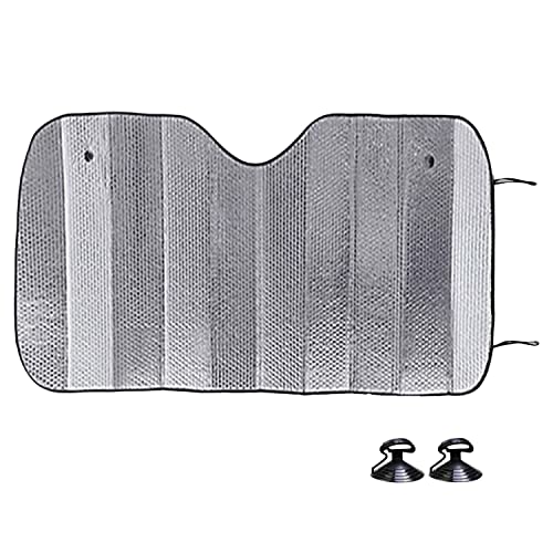 Various Parasol Pegable de Coche Delantero,Parasol de Ventana Delantera Luna de Coche Metalizado Protección Rayos UV Parabrisas, Protector Solar Camioneta,Turismo,SUV, Furgoneta(130X60cm)