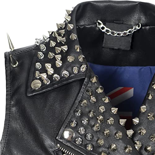 トップス BoTT studs leather vest UGFashions Gothic Punk Rock Vest Men Motorcycle Black