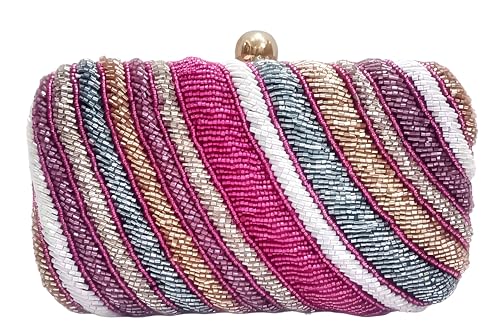 Image of Women's Traditional Designer Embroidered Wine Clutch For Women & Girls | Party Clutches For Ladies Wedding