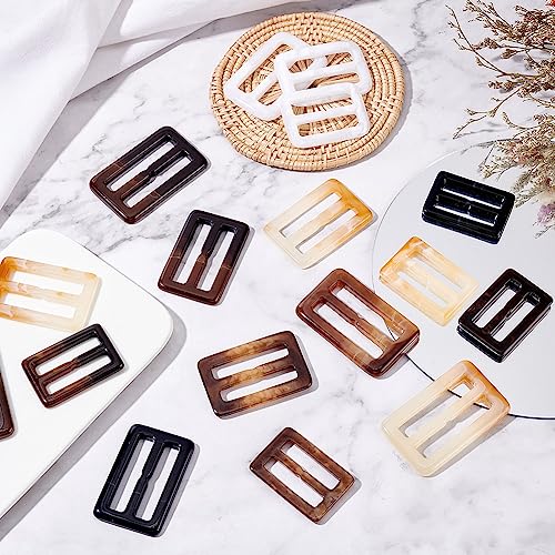 FINGERINSPIRE 30PCS 3.2cm Coat belt buckle 15 Styles Rectangular Resin Scarves Buckle Resin Silk Scarf Buckle Clothing Ring Wrap Holder for Clothing Blouse Scarf Fashion Decoration Accessories - Image 4