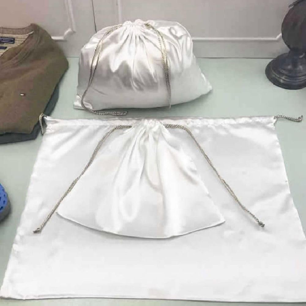 Bolsas Guardapolvo De Seda 6 bolsas reutilizables de satén sedoso for el polvo, for bolsos, zapatos, ropa, con cordón gran capacidad for guardar(60x50cm)