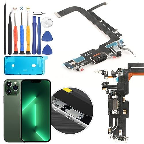 RongZy Conector de Carga para iPhone 13 Pro MAX Puerto de Carga de Repuesto Compatible con iPhone 13 Pro MAX Dock Connector con Cable Flex de reparación con Herramientas