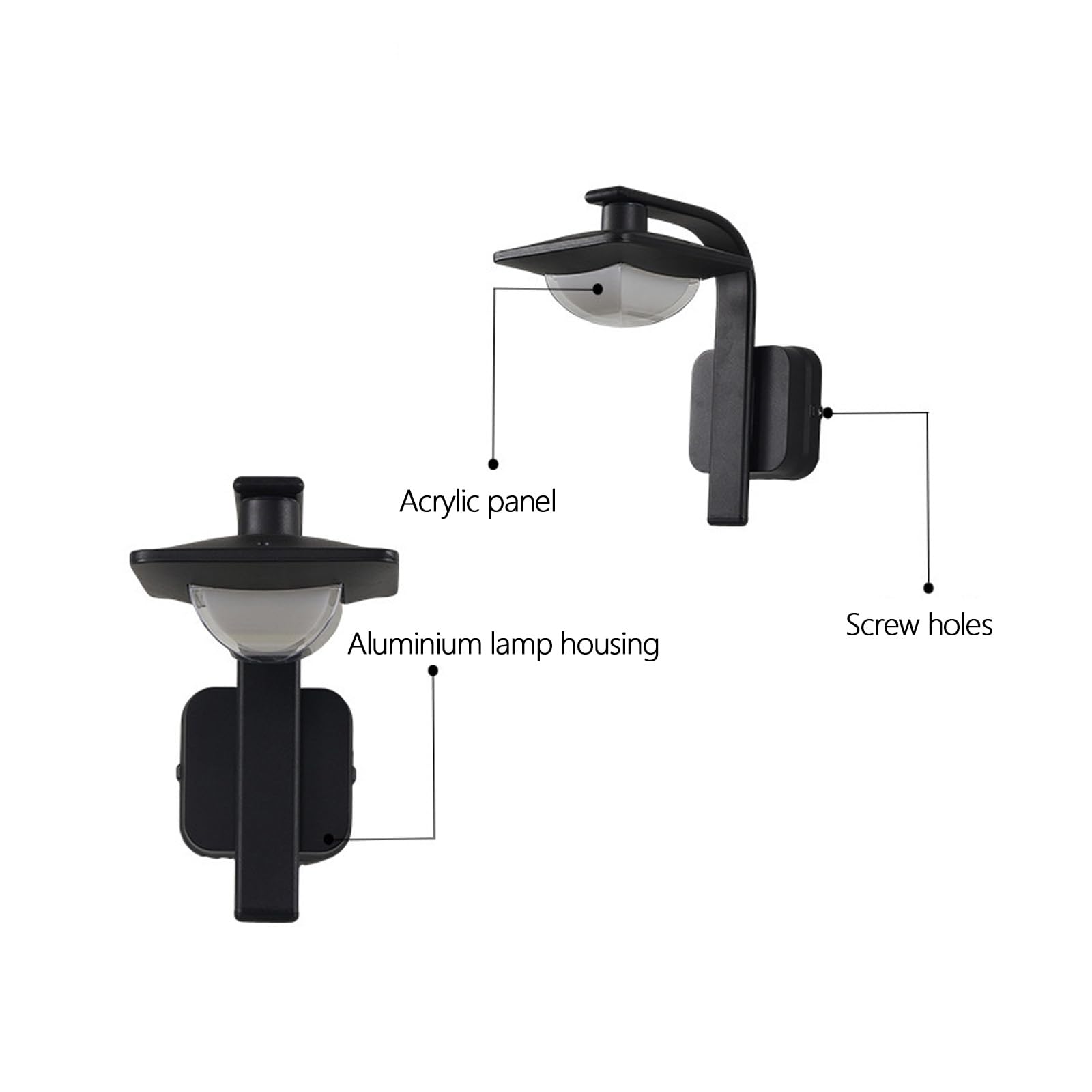 LED Schwarz Wandleuchte Aussen IP65 Wasserdichte Wandlampe Modern Kreativ Design Acryl Aluminium Wandbeleuchtung Außen/Innen Dekoration für Garten Villa Flur Garten (B,Warmes Licht)