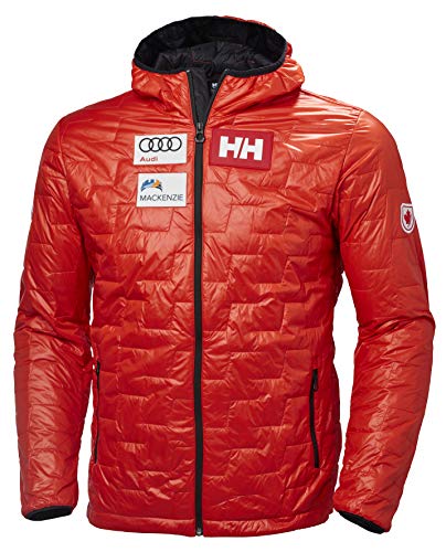 Helly-Hansen Mens LIFALOFT Hooded Insulator Jacket, 911 Grenadine Team Canada Edition, Small