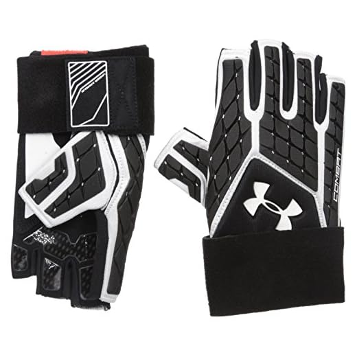 Under Armour Men's Combat V Half-Finger Football Gloves, White (100)/White, Small/Medium