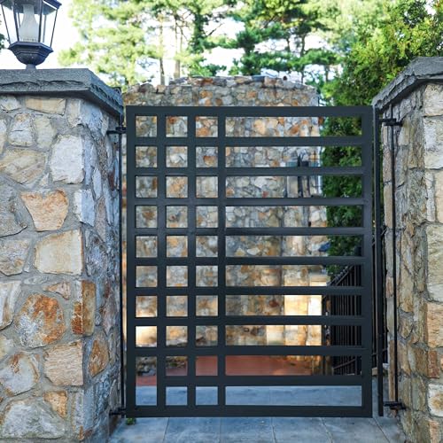 Image of ALEKO Driveway Pedestrian Gate | Metal Garden Gate | Pedestrian Door for Steel Gate | Anti-Rust Steel Gate | Kyiv | 5 ft.