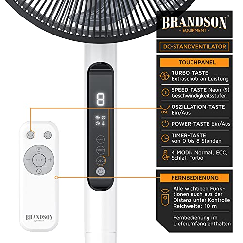 Brandson - Ventilatore a piantana DC a risparmio