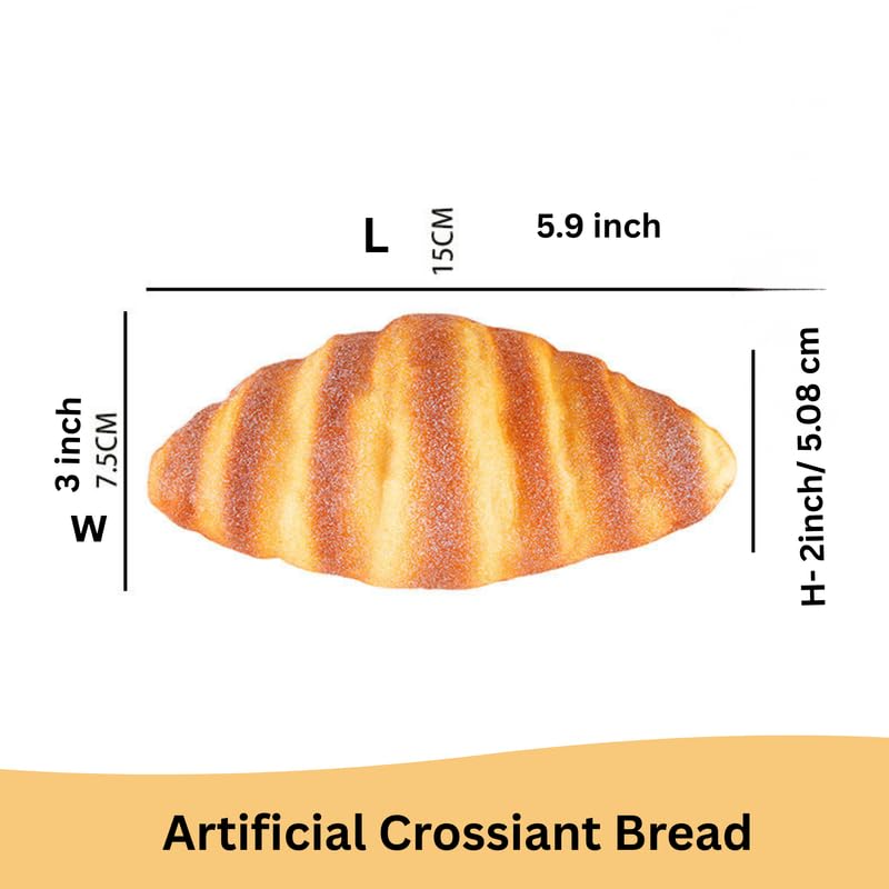 Wonderland Pack of 2 Ultra-Realistic Artificial Croissant, 5.9x3x2 2