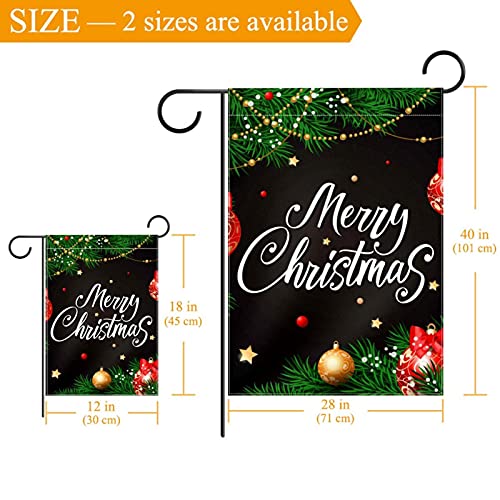 Drapeau de jardin de Noël double face décoration extérieure cour - 3