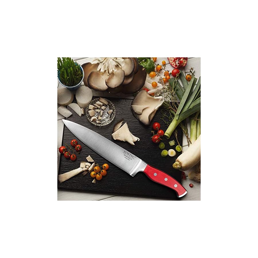 Professional-15-Piece-German-High-Carbon-Stainless-Steel-Kitchen-Knife-Set-Ocean-Series-Premium-Forged-Full-Tang-Chef-Knives-Set-with-Rubber-Wood-Block-Red JXWING Professional 15-Piece German High Carbon Stainless Steel Kitchen Knife Set, Ocean Series Premium Forged Full Tang Chef Knives Set with Rubber Wood Block, Red