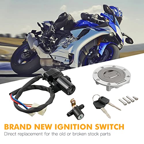 NICECNC Kit de interruptor de ignição compatível com Yamaha MT-03 2006-2012, YZF R6 1999-2005, YZF-R