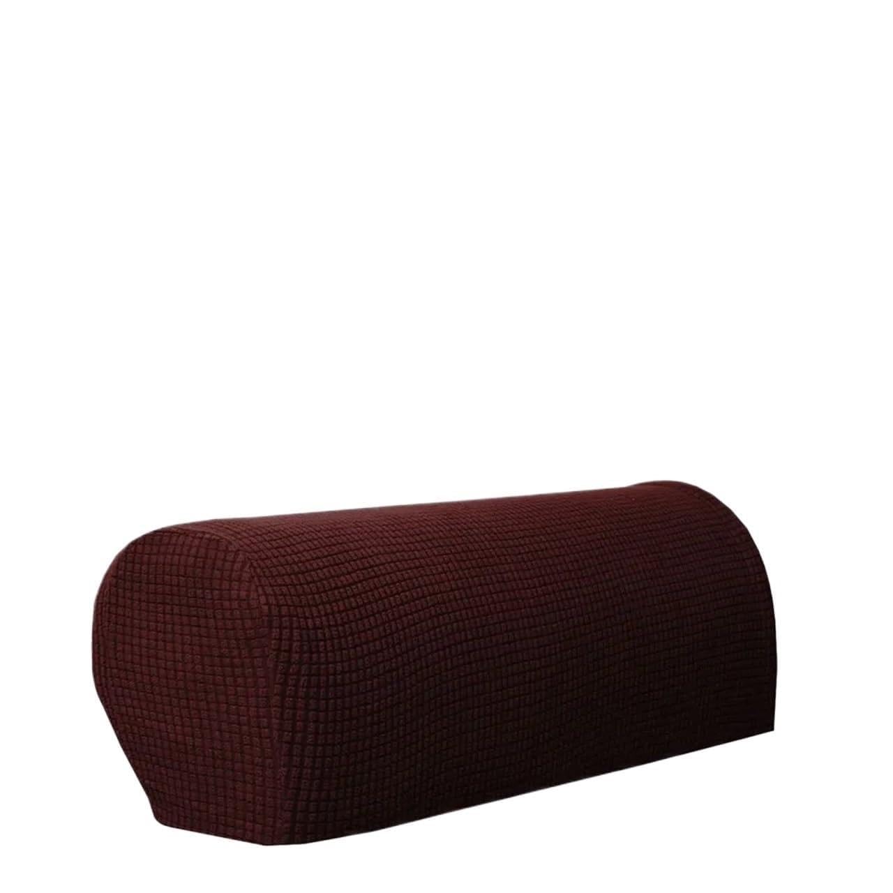 Zovloer Arm Chair Covers 3sets Fit Stretch Stretchy Couch Arm Protector Fleece Sofa Armrest Covers Chair For Recliner Armchairs Sofas Couch(Dark coffee)