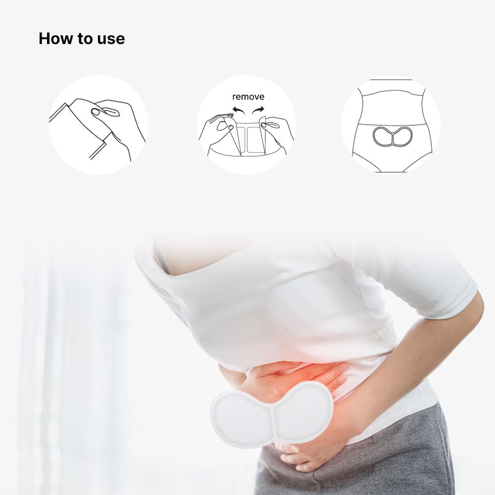 & Good Life HARUON - Paquete caliente para el cuidado del abdomen, hasta 8 horas de calor, registrado por la FDA, 10 unidades