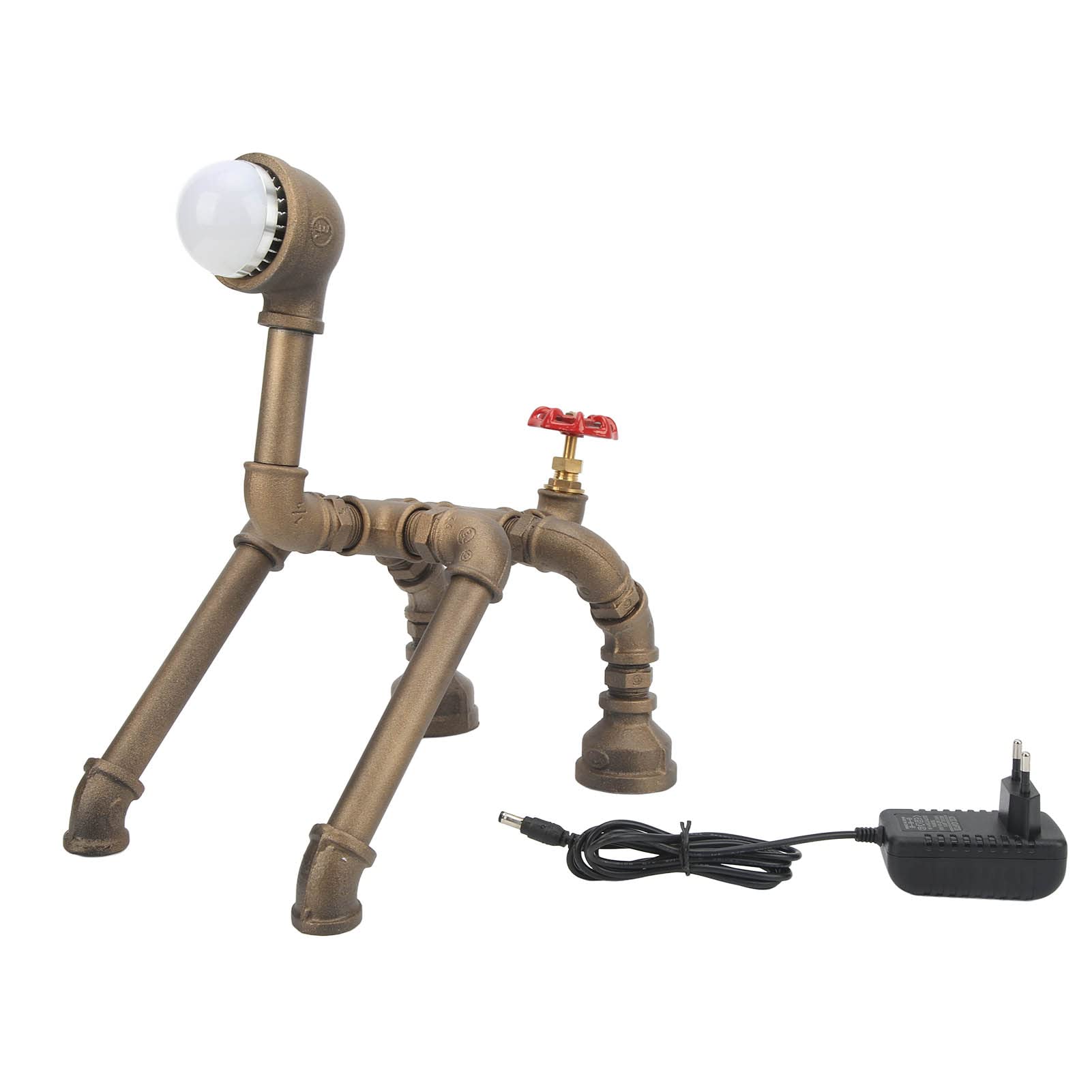 YWBL-WH Lampada Steampunk Tavolo Industriale Ferro LED Luce da Scrivania