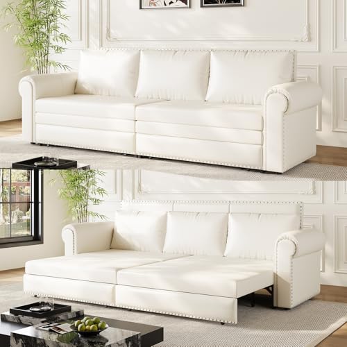 Ochangqi Leather 3 Seater Sleeper Sofa for Living Room Sofa