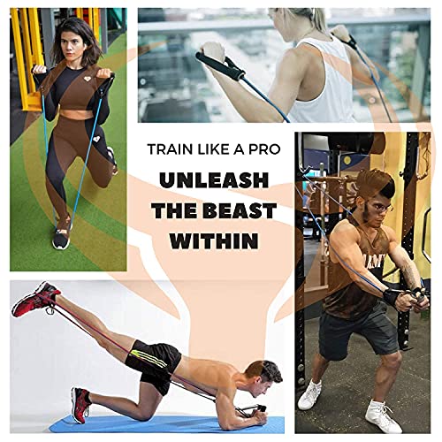 Image of BULMARC Resistance Tube /Bands for Exercises Set with Foam Handle, Featuring eBOOK with 45+ Exercises for Full Body Workout /Toning Tube for Exercise Door Anchor Optional