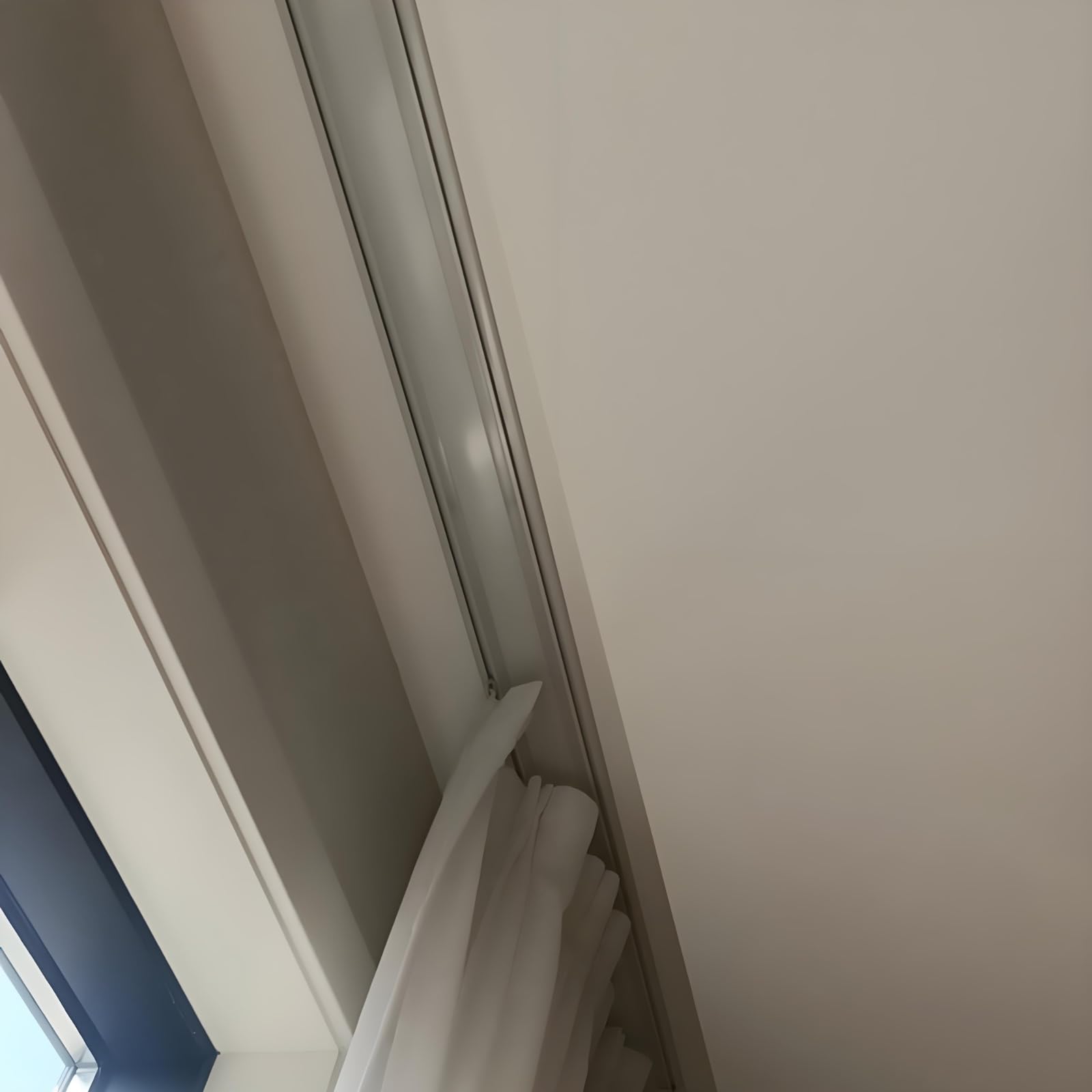 Podwójny karnisz z haczykiem, cichy karnisz, 1–4 m, ultracienki karnisz 6 mm, idealny do salonu i sypialni, prywatność, biały, 4 m