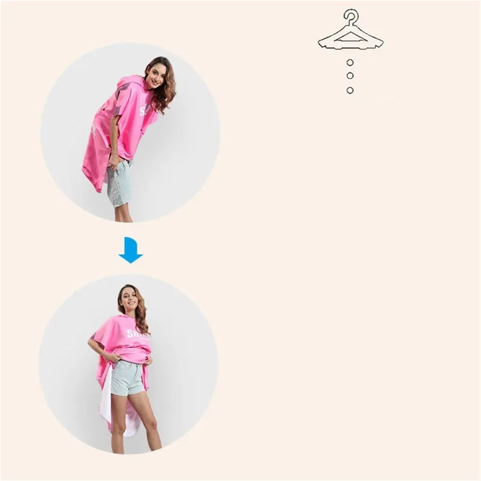 Mikrofaser-Kapuzenhandtuch for Schwimmen, Strand, Reisen, schnelltrocknend, Umkleidemantel, Umhang, Badetuch, Bademantel, Surfponcho for Männer und Frauen, Wassersport(Black)