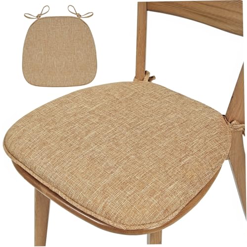 Cojines para sillas de comedor con lazos gruesos lavables antideslizantes 4