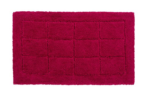 Schöner Wohnen Kollektion 1910060003084 Bath Mat Santorini in Wood Look, Polyester Microfibre, red, 60 x 100 cm