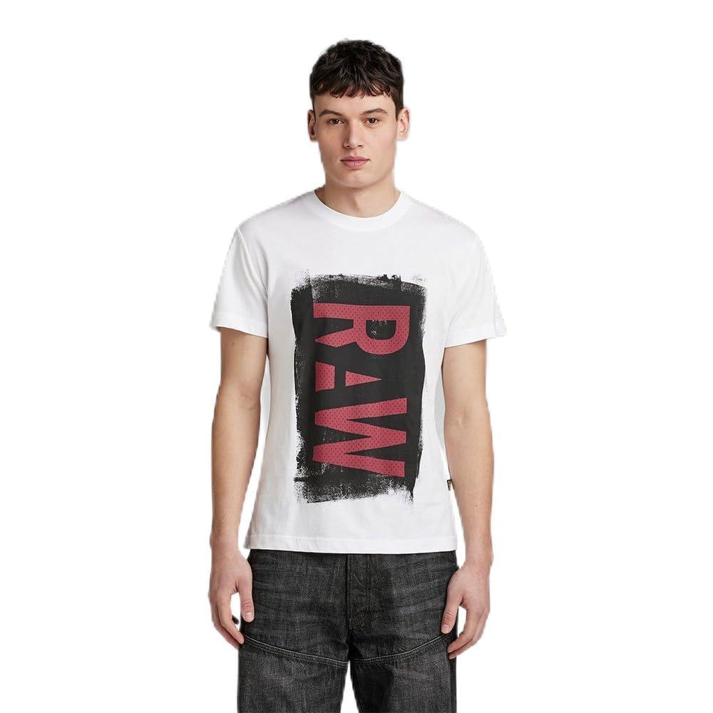 G-STAR RAW Mens Painted Raw Gr R T T-Shirt, White (White D25014-336-110), XXL