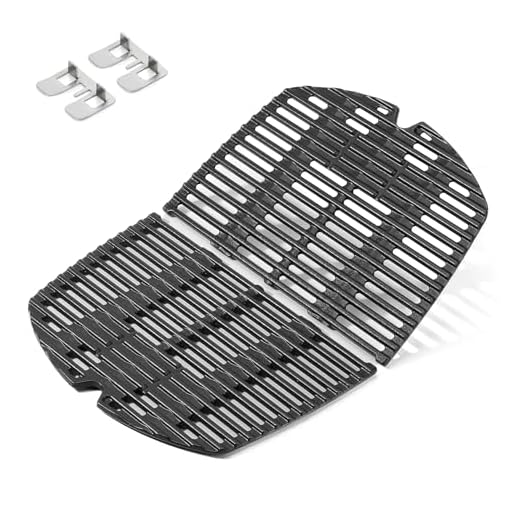 Onlyfire Grillrost Gusseisen für Weber Q2000, Q2200, Q2400 Serie Gas Grill,BBQ Ersatz für Weber 7645-2er-Set