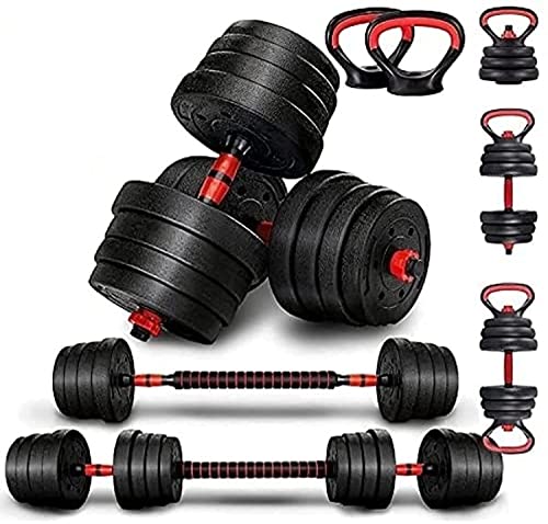 ULTIMAX ULTIMAX- Adjustable 7 in 1 Dumbbell Set Free Weights Dumbbells Set with Connecting Rod Used as Barbell Kettlebell and Push-ups Weightlifting Fitness for Home/Office (10)