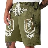Pantalones de traje regional para hombre, Oktoberfest, estampados, pantalones cortos de aspecto desgastado, vintage, pantalones de traje regional bávaro, pantalones cortos con cordón, pantalones
