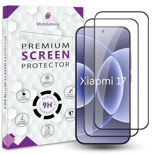 Image of Premium Tempered Glass Screen Protector Guard For Xiaomi 17 5G (6.3 Inch, Pack of 2) | Edge to Edge Coverage With Easy to installation kit