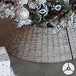 Wicker Christmas Tree Skirt - Natural Wicker Christmas Tree Trunk Basket Guard - Ideal for Trees 7ft and Below (57cm)