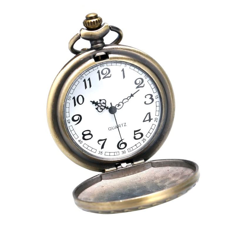 Image of AUGEN Premium Pocket Watch Metal Keychain Pirate 2 Retro Vintage for Gifting With Key Ring Anti-Rust (Pack Of 1)