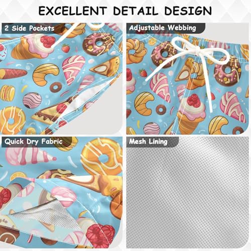 ALAZA Cake Ice Cream Donut Boys Quick Dry Beach Board Shorts Kids Swim Trunks Bathing Suit Swimsuit3