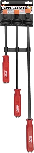 Miniatura 6 de Performance Tool W2023 - Juego de 3 barras de palanca de 12 pulgadas, 17 pulgadas y 24 pulgadas con extremos de tapa de golpeo, asas ergonómicas,