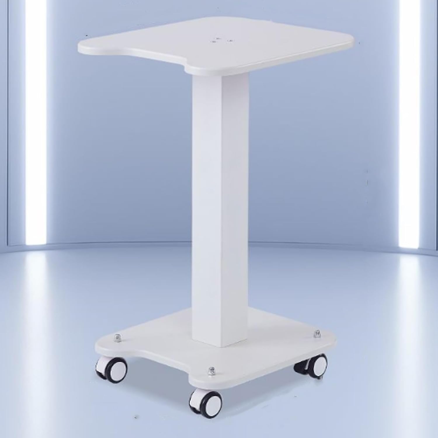 Salon-Wagen, Mobiler 2-stöckiger Kosmetikständer Mit Rollen, Ablagefach Für Spas, Friseursalons Und Salonausstattung White 44x39x68cm