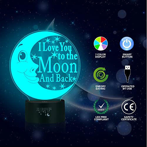 I Love You 3D Led Optical Illusion Lamps, Rquite 7 Color Change Touch Switch Art Sculpture Lights Led Desk Table Night Light Awesome Gift #TOP2
