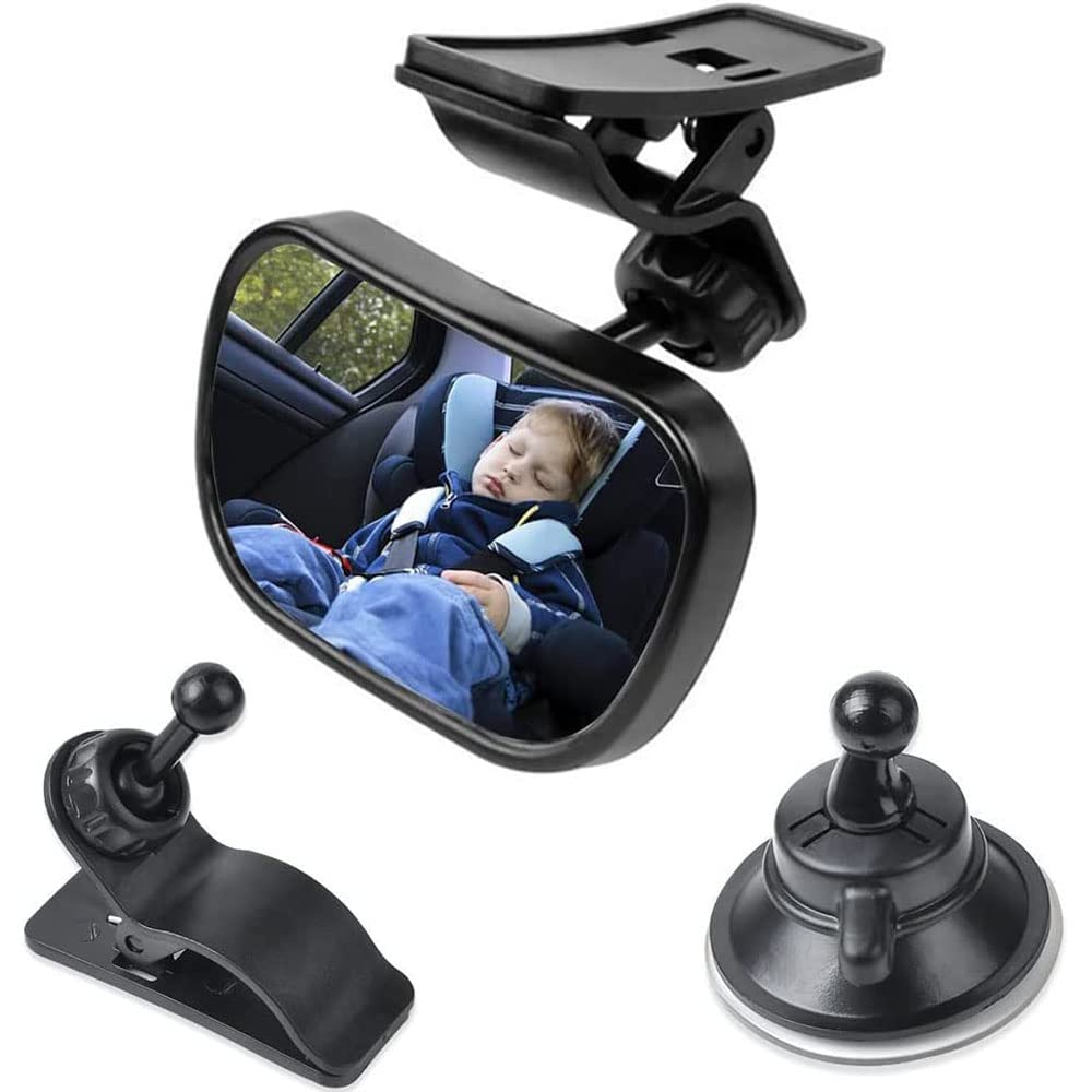Car Baby Mirror,Baby Safety Car Mirror,88mm×55mm,Rear Seat Baby Mirror,for Infants,Children,Children,Rear Seat Passengers(Black)